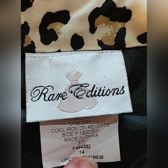 Rare Editions Leopard Print Slip Dress Size 14 Rayon Lined Animal Y2K Glam - Picture 8 of 9